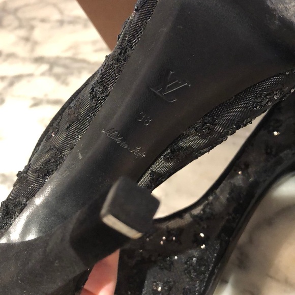 Louis Vuitton Sheer Sequin Monogram Peep Toe - Picture 5 of 5